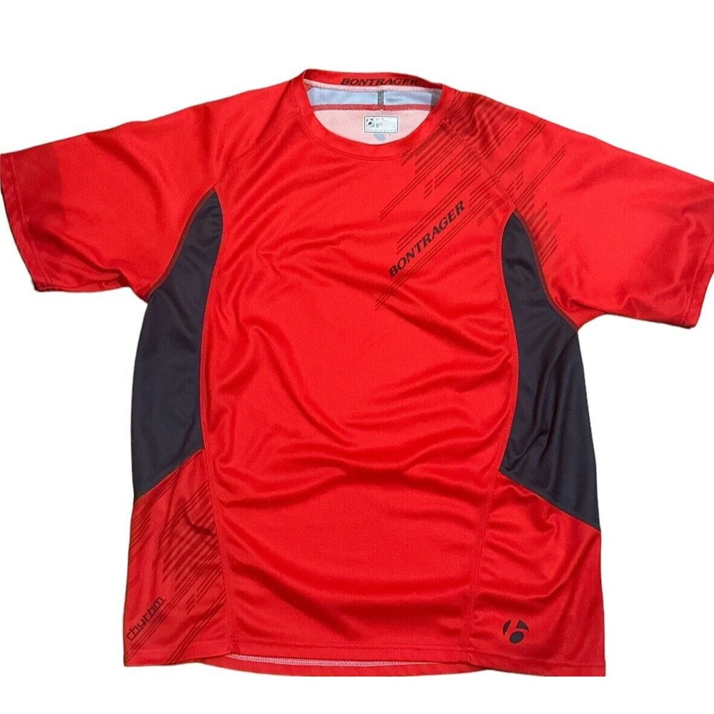 Bontrager Men's‎ Size Large Cycling Jersey Red Short Sleeve Shirt
